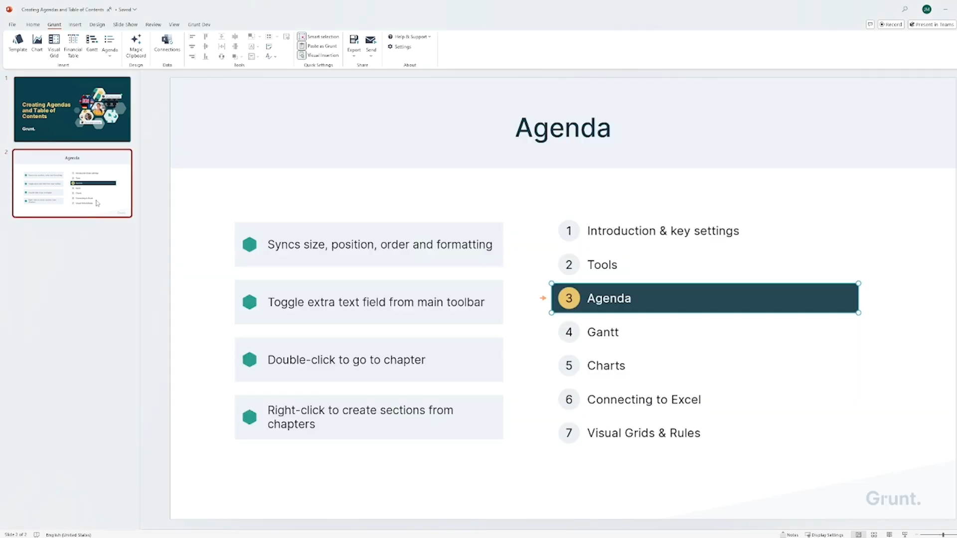 Agenda and Table of Contents